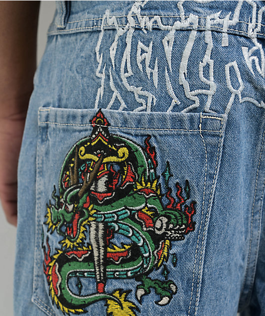Ninth Hall Ambush Dragon Blue Wash Jeans | Zumiez