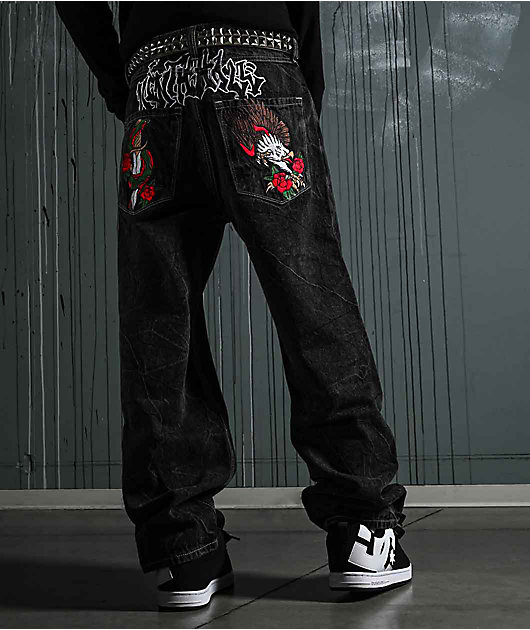 Ninth Hall Ambush Embroidered Black Denim Jeans | Zumiez