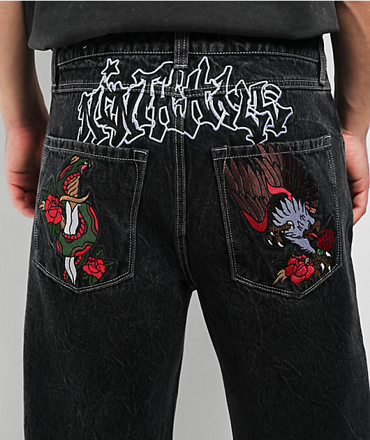 Ninth Hall Ambush Embroidered Black Denim Jeans | Zumiez