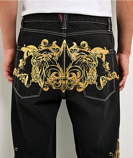 Ninth Hall Ambush Fleur De Lion Black Wash Loose Fit Jeans | Zumiez
