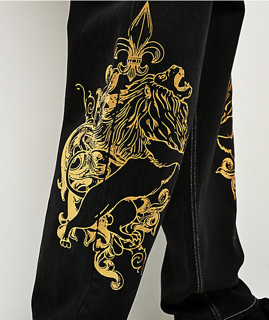Ninth Hall Ambush Fleur De Lion Black Wash Loose Fit Jeans | Zumiez