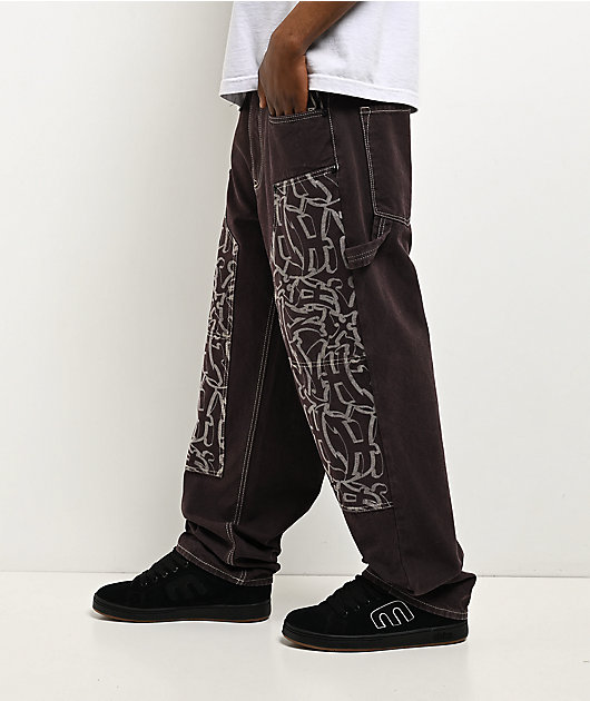Ninth Hall Ambush Painter Brown Wash Loose Fit Carpenter Pants