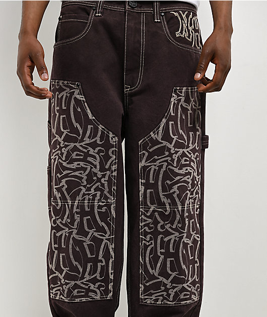 Ninth Hall Ambush Painter Brown Wash Loose Fit Carpenter Pants