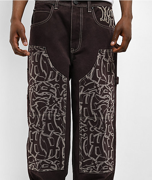 Ninth Hall Ambush Painter Brown Wash Loose Fit Carpenter Pants