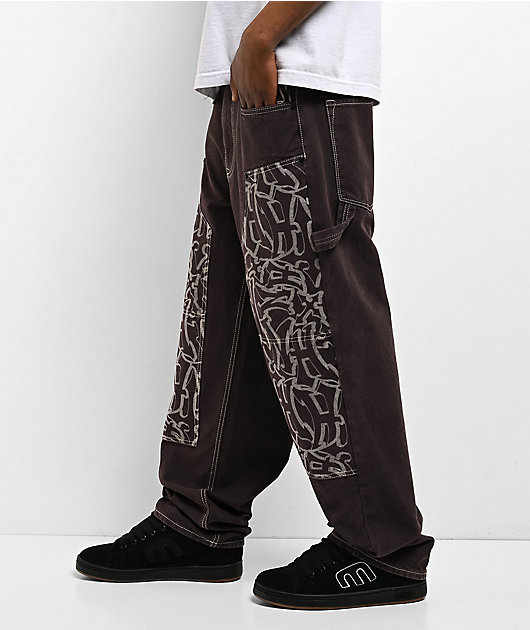Ninth Hall Ambush Painter Brown Wash Loose Fit Carpenter Pants