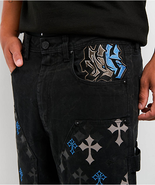 Ninth Hall Ambush Painter Crosses Black Wash Loose Fit Carpenter Jeans