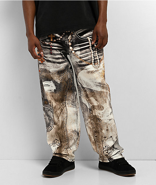 Ninth Hall Ambush Pearls & Crosses Loose Fit Jeans | Zumiez