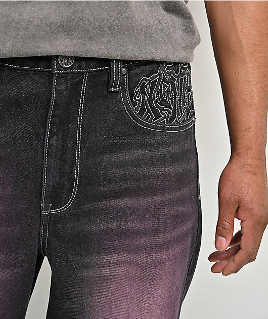 Ninth Hall Ambush Purple Wash Black Denim Loose Fit Jeans | Zumiez
