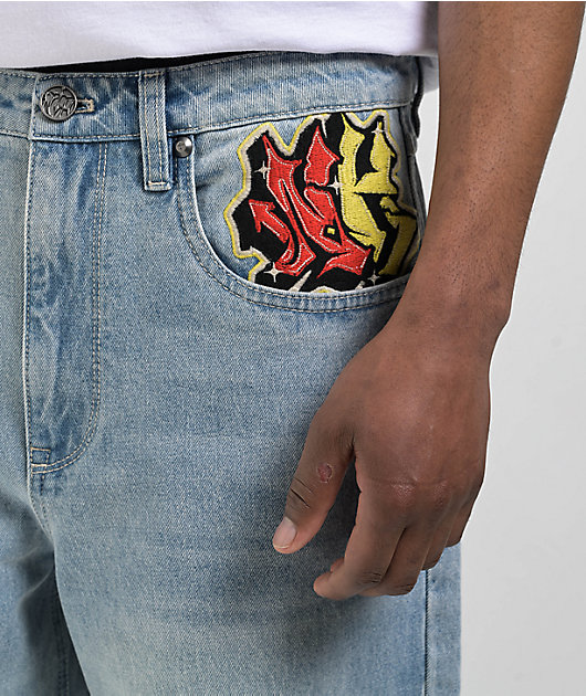blank jeans 刺繍ケース Ninth Hall Ambush Sacred Light Blue Wash Jeans | Zumiez