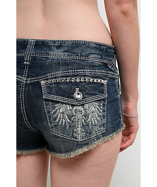 Ninth Hall Amiyah Blue Wash Denim Shorts