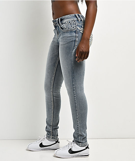 Ninth Hall Amiyah Light Wash Low Rise Skinny Jeans