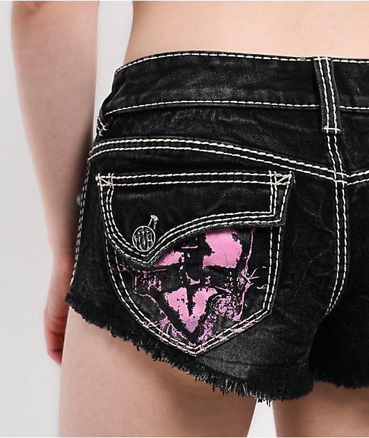 Ninth Hall Amiyah Lil Shorty Teen Spirit Black Wash Denim Shorts