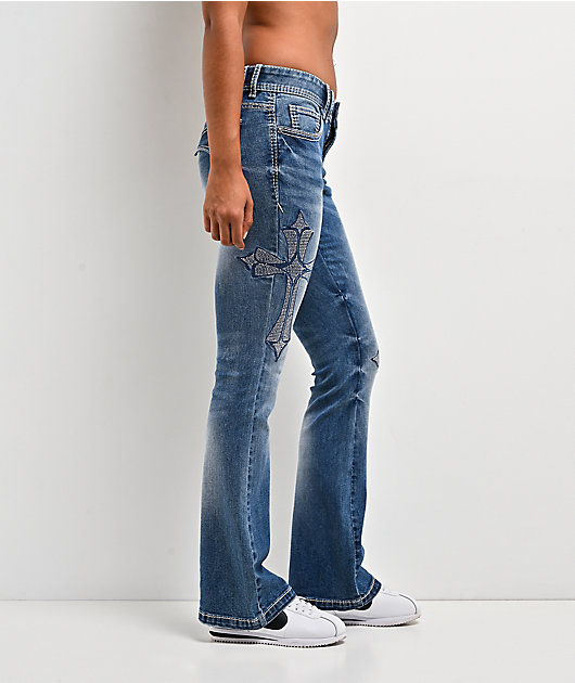 Ninth Hall Amiyah Reign Blue Wash Bootcut Jeans