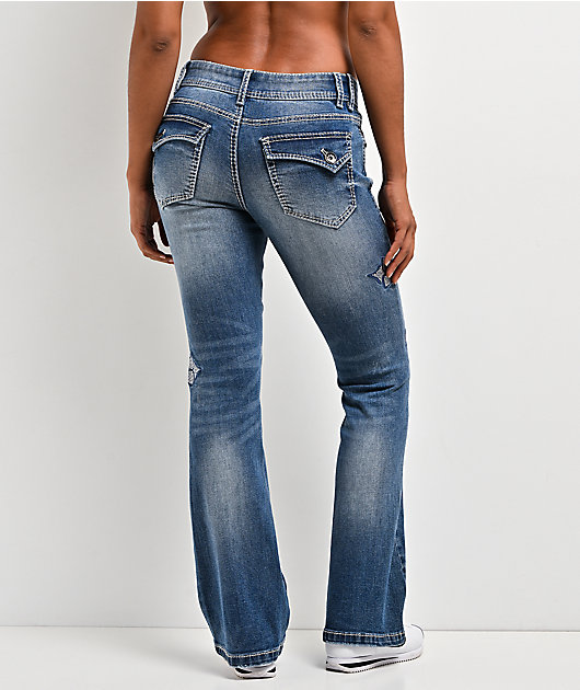 Ninth Hall Amiyah Reign Blue Wash Bootcut Jeans