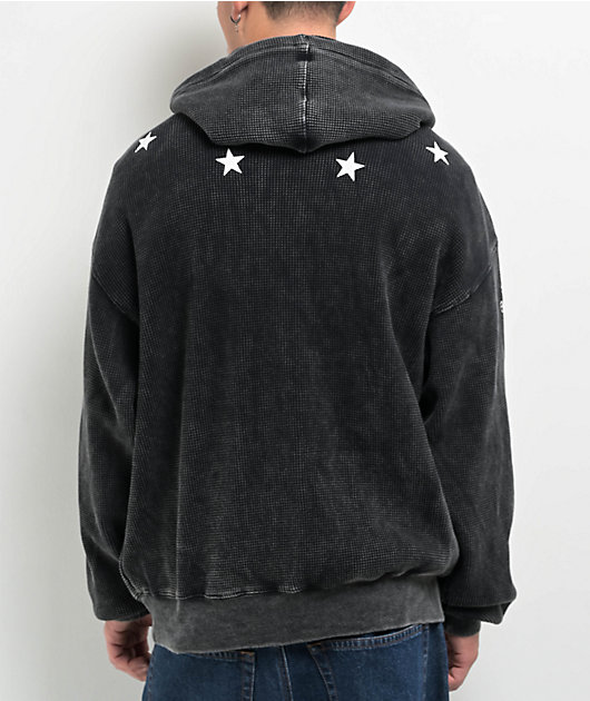 Ninth Hall Angels Black Wash Thermal Zip Hoodie | Zumiez
