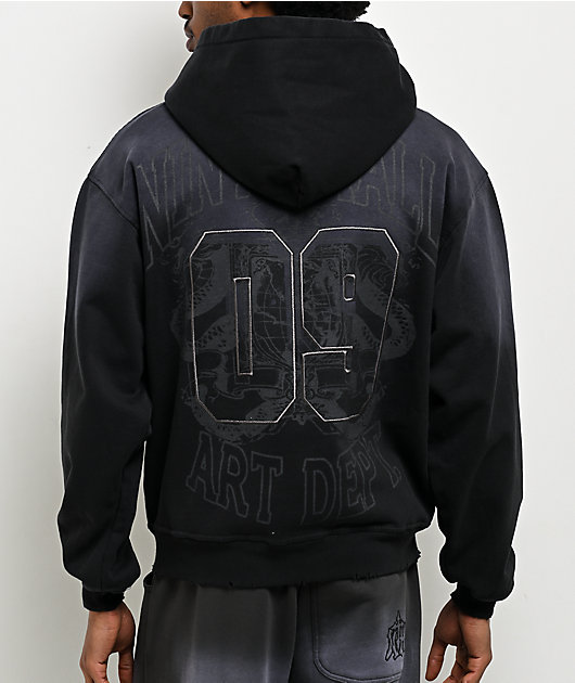 Ninth Hall Art Department Black Wash Zip Hoodie | Zumiez