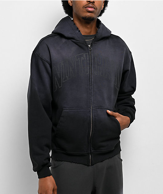 Ninth Hall Art Department Black Wash Zip Hoodie | Zumiez