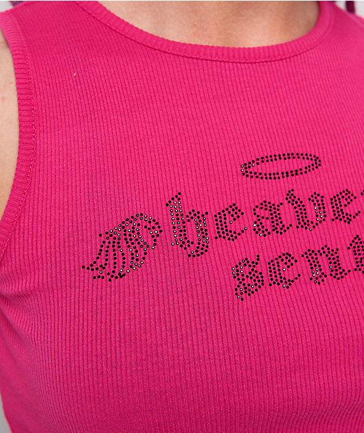 Ninth Hall Ashlee Heaven Pink Crop Tank Top | Zumiez