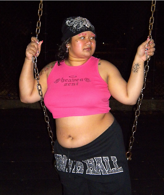 heaven タンクトップ Ninth Hall Ashlee Heaven Pink Crop Tank Top | Zumiez