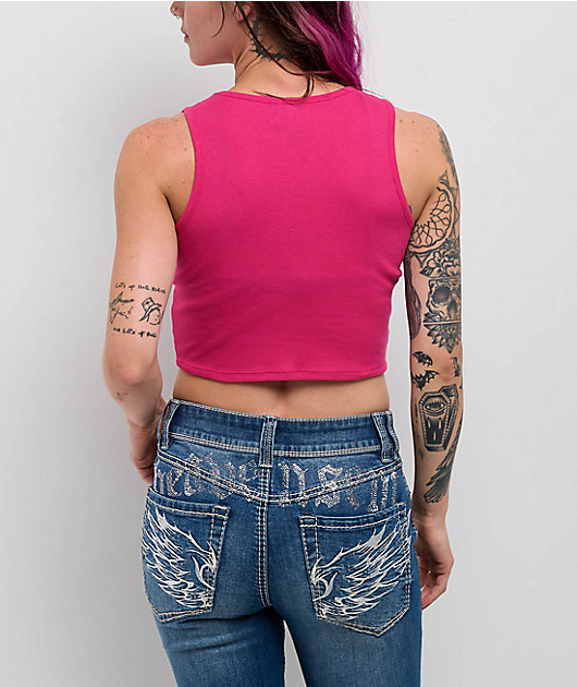 Ninth Hall Ashlee Heaven Pink Crop Tank Top | Zumiez