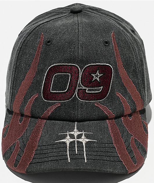 Ninth Hall Ashton Black Wash Strapback Hat