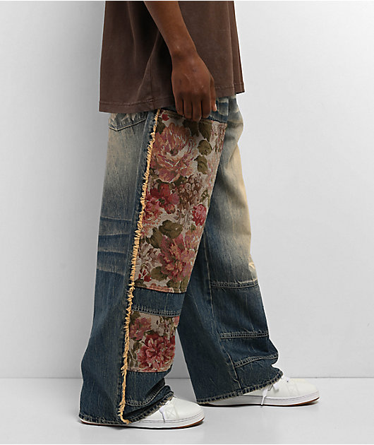 Ninth Hall Astray Ambition Blue Wash Ultra Wide Patchwork Jeans
