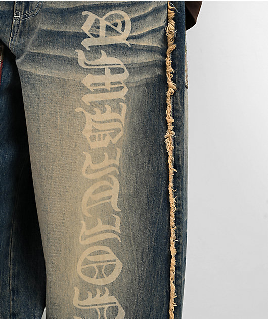Ninth Hall Astray Ambition Blue Wash Ultra Wide Patchwork Jeans Ninth Hall Astray Ambition Blue Wash Ultra Wide Patchwork Jeans