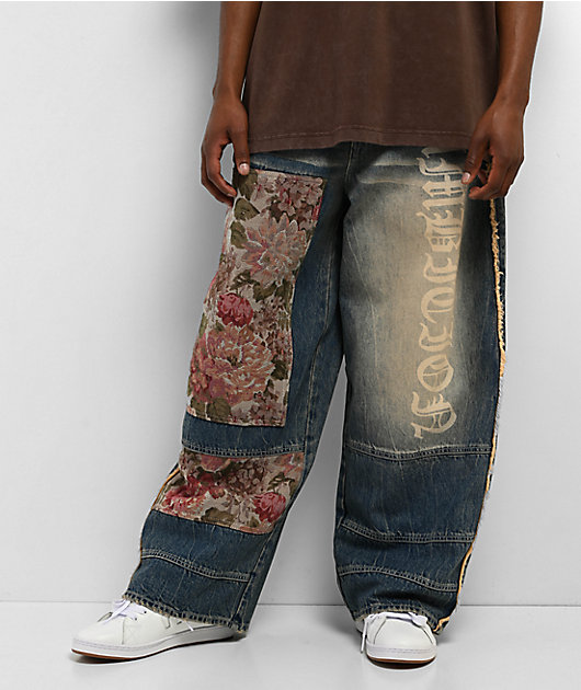 Ninth Hall Astray Ambition Blue Wash Ultra Wide Patchwork Jeans