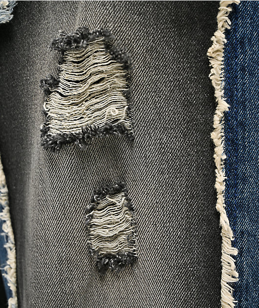 Ninth Hall Astray Double Destroy Black & Blue Loose Fit Jeans