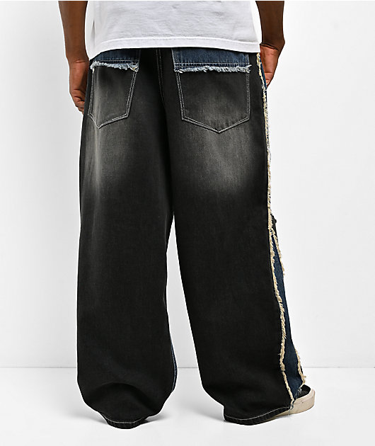 Ninth Hall Astray Double Destroy Black & Blue Loose Fit Jeans