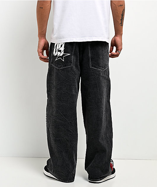 Ninth Hall Astray Piece Black Thunderhead Wash Moto Denim Jeans