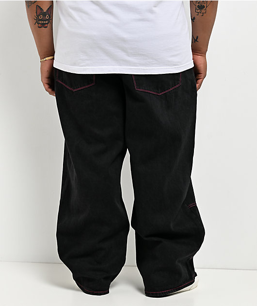 Ninth Hall Astray Pink & Black Thunderhead Wash Ultra Wide Patchwork Jeans