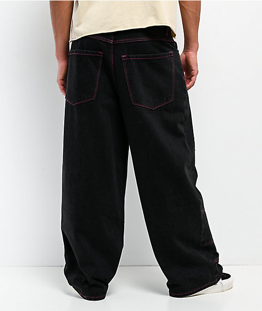Ninth Hall Astray Pink & Black Thunderhead Wash Ultra Wide Patchwork Jeans