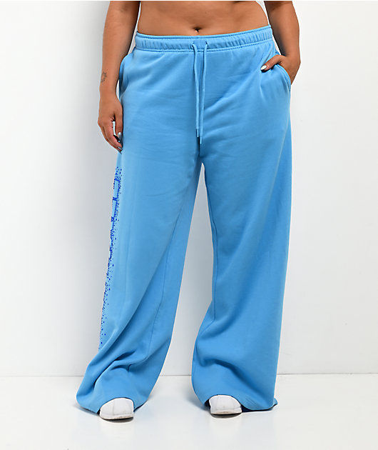 Ninth Hall Baddie Talk Blue Wide Leg Sweatpants