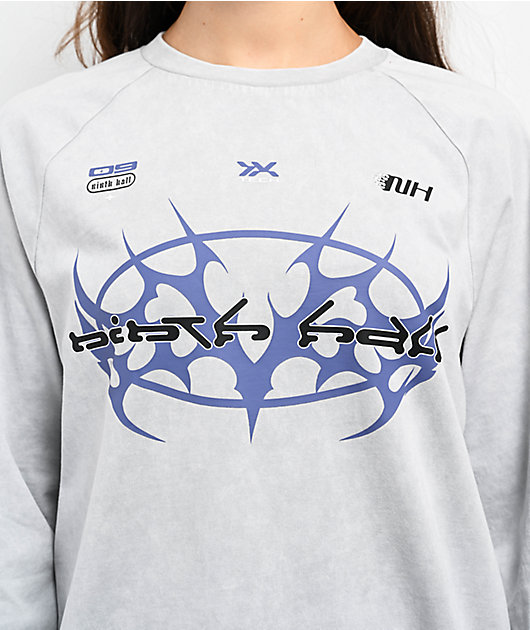 Ninth Hall Bennie Grey Wash Long Sleeve T-Shirt | Zumiez