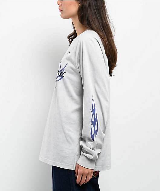 Ninth Hall Bennie Grey Wash Long Sleeve T-Shirt | Zumiez