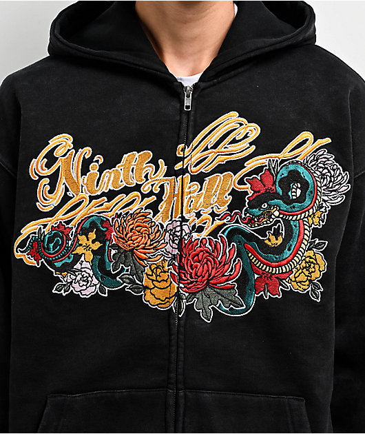 Ninth Hall Big Moves Black Wash Zip Hoodie | Zumiez Ninth Hall Big Moves Black Wash Zip Hoodie | Zumiez