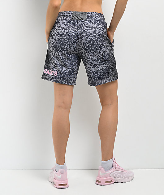 Ninth Hall Billie Leopard Grey Mesh Shorts