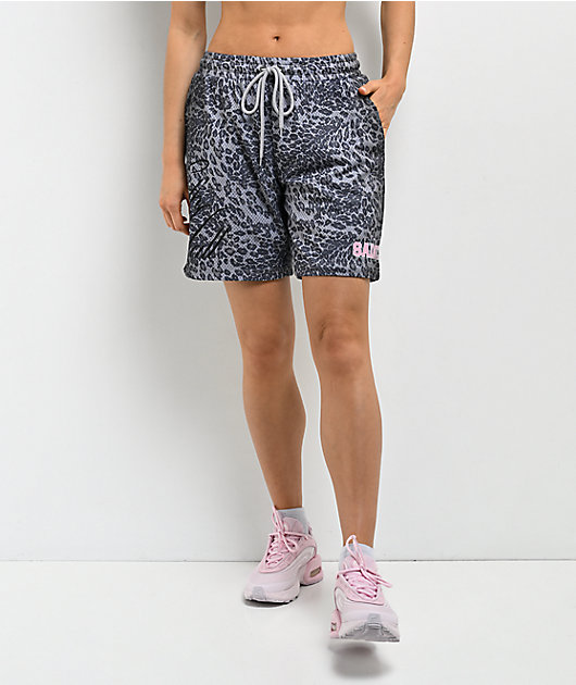 Ninth Hall Billie Leopard Grey Mesh Shorts