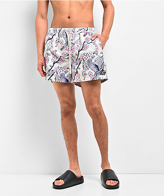 Ninth Hall Blossom Crane White Board Shorts | Zumiez