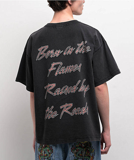 Ninth Hall Born In Flames Black Wash T-Shirt