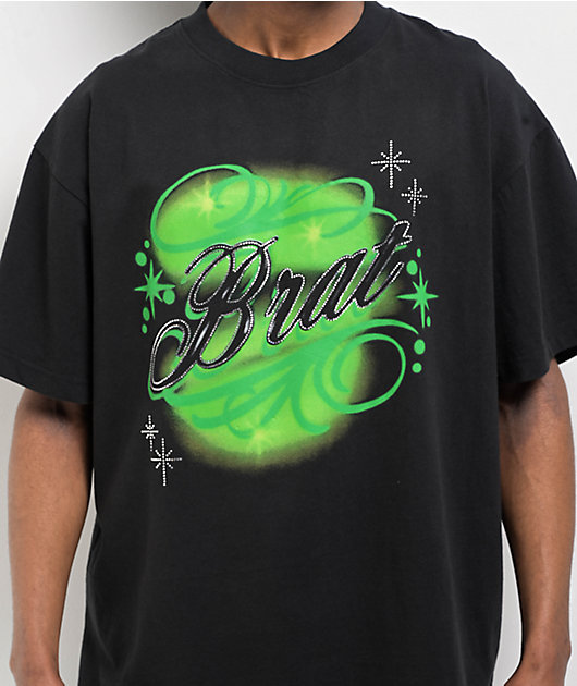 charbon シャルボン BACK LOGO DRY BIG T-SHIRTS Ninth Hall Brat Black T-Shirt | Zumiez