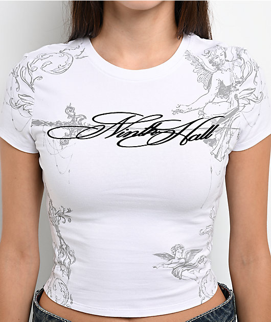 Ninth Hall Carina Angel White Crop T-Shirt