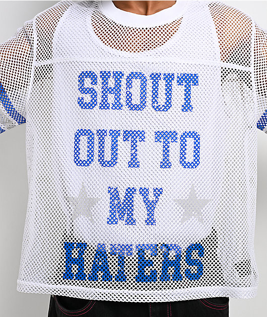 Ninth Hall Chat White & Blue Mesh Jersey
