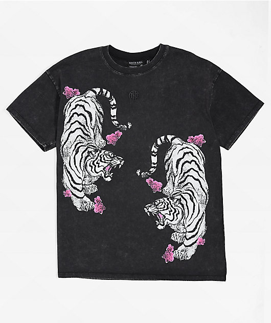 Ninth Hall Cherry Tiger Washed Black T-Shirt