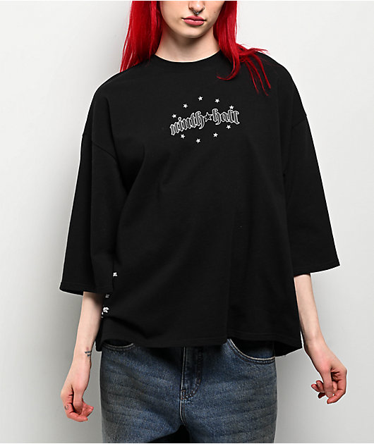 Ninth Hall Ciara Angel Black Boxy T-Shirt | Zumiez