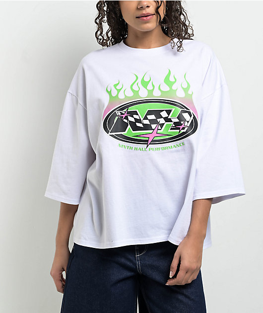 Ninth Hall Ciara White Oversized Boxy T-Shirt | Zumiez