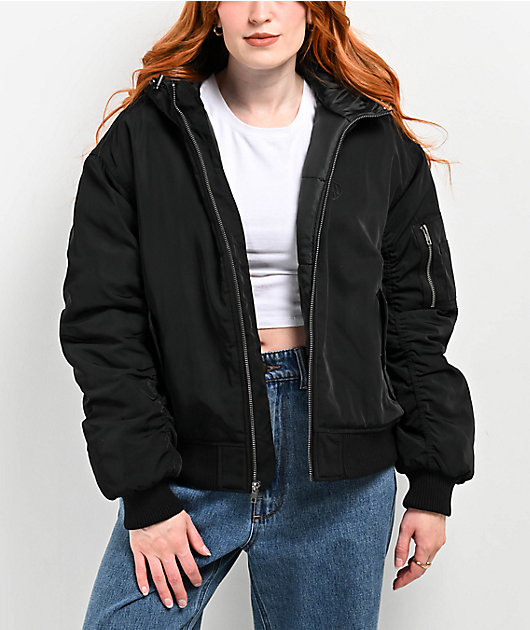 Ninth Hall Colby Black Hooded Bomber Jacket | Zumiez