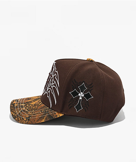 Ninth Hall Cross A-Frame Brown & Camo Snapback Hat
