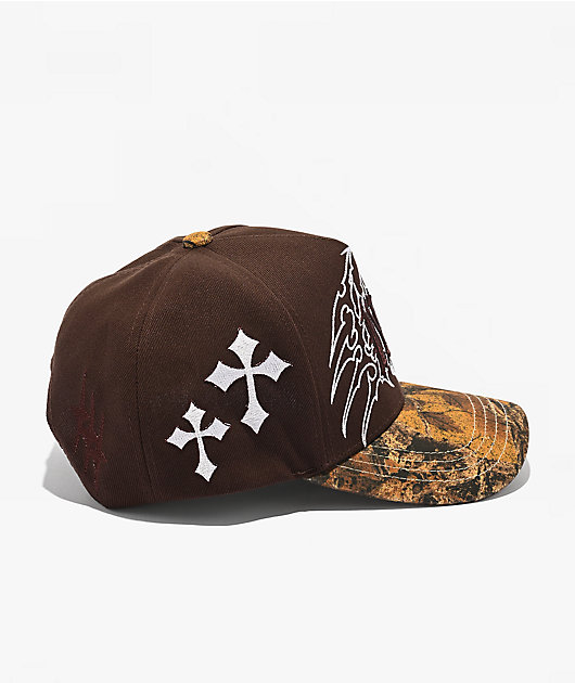Ninth Hall Cross A-Frame Brown & Camo Snapback Hat